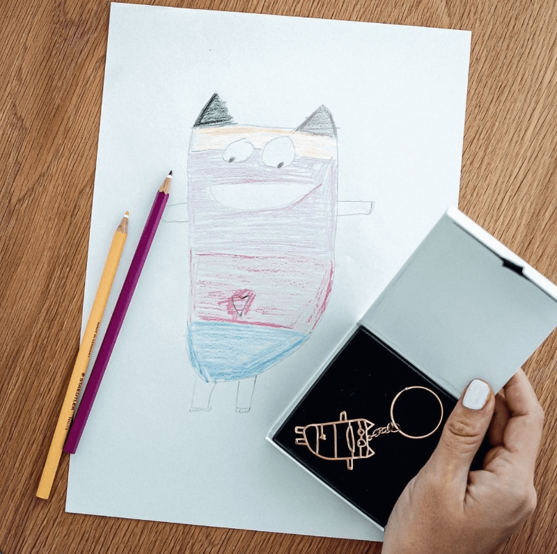 Custom hand-drawn keychain artwork – personalized Drawni gift