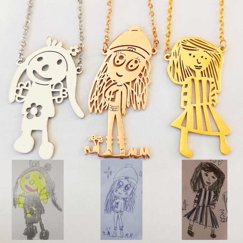 Custom hand-drawn keychain artwork – personalized Drawni gift